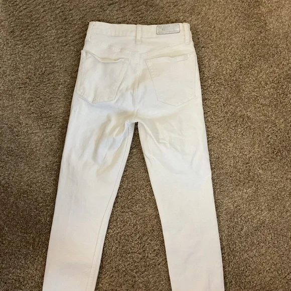RE/DONE Orginals 90s High Rise Ankle Crop Vintage White 98% Cotton Size 26 - Picture 7 of 11